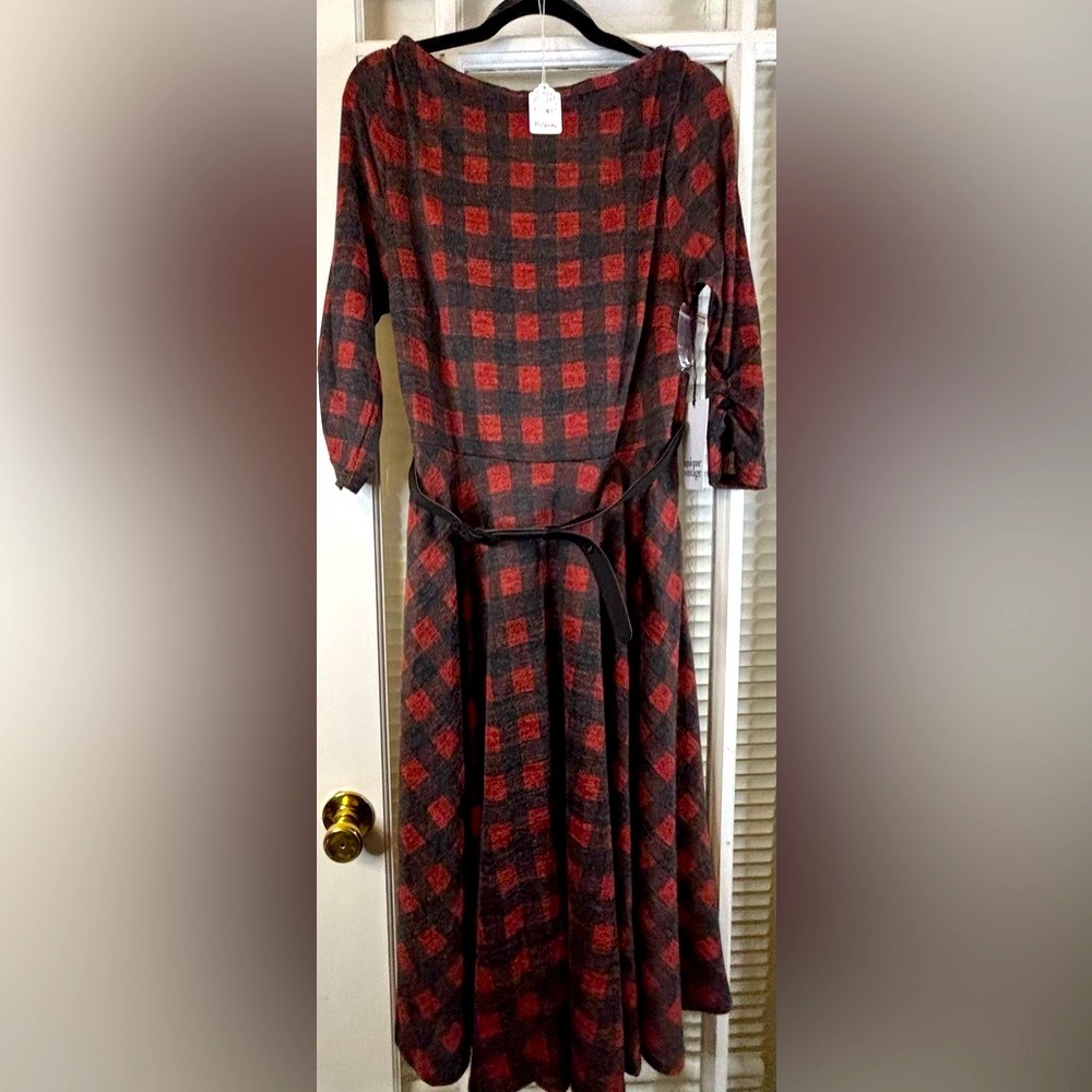 Gingham Print Unique Vintage Dress-Various sizes